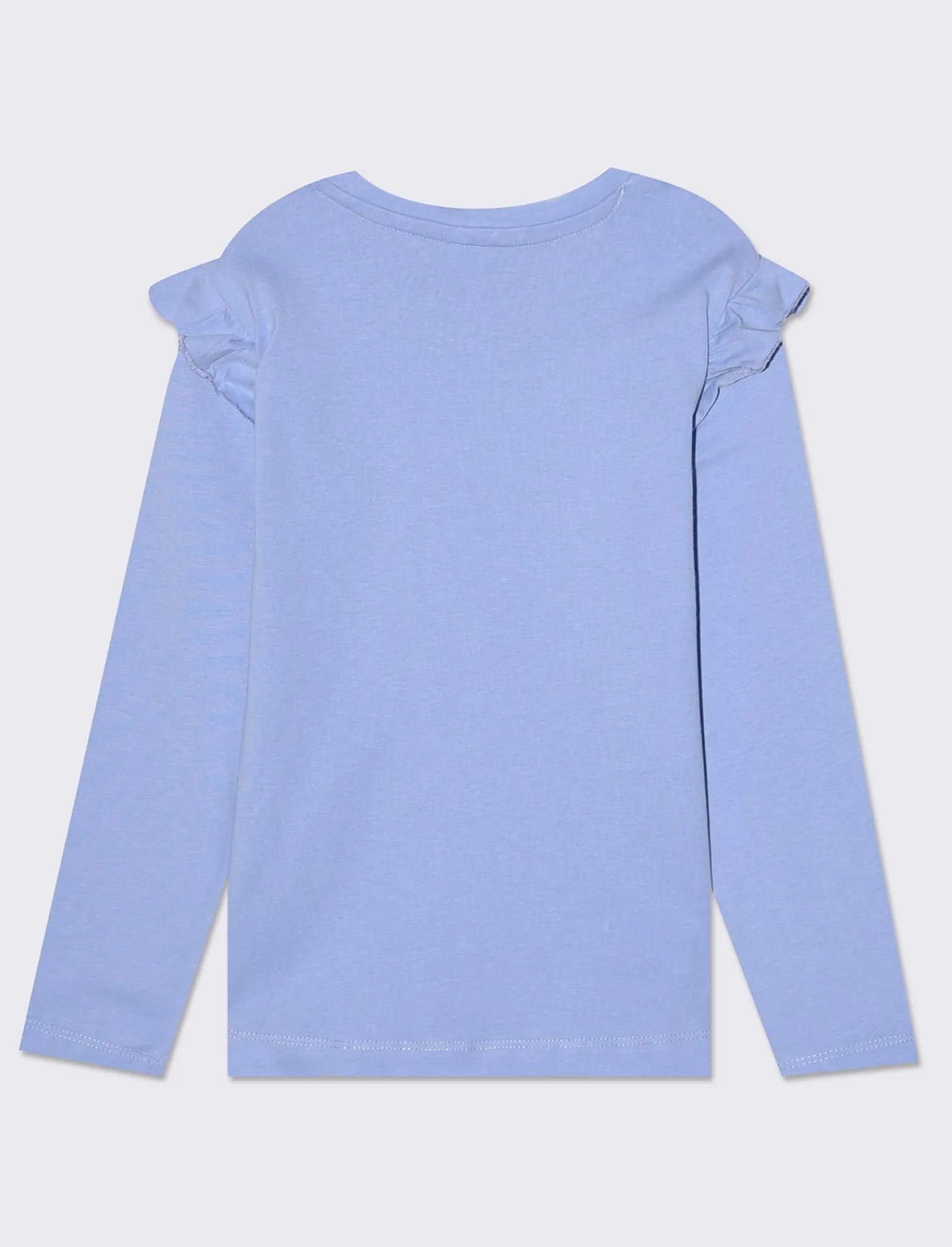 Piazza Italia Bambina | T-Shirt E Top<T-shirt manica lunga in cotone con rouches e stampa con dettagli effetto metallizzato -