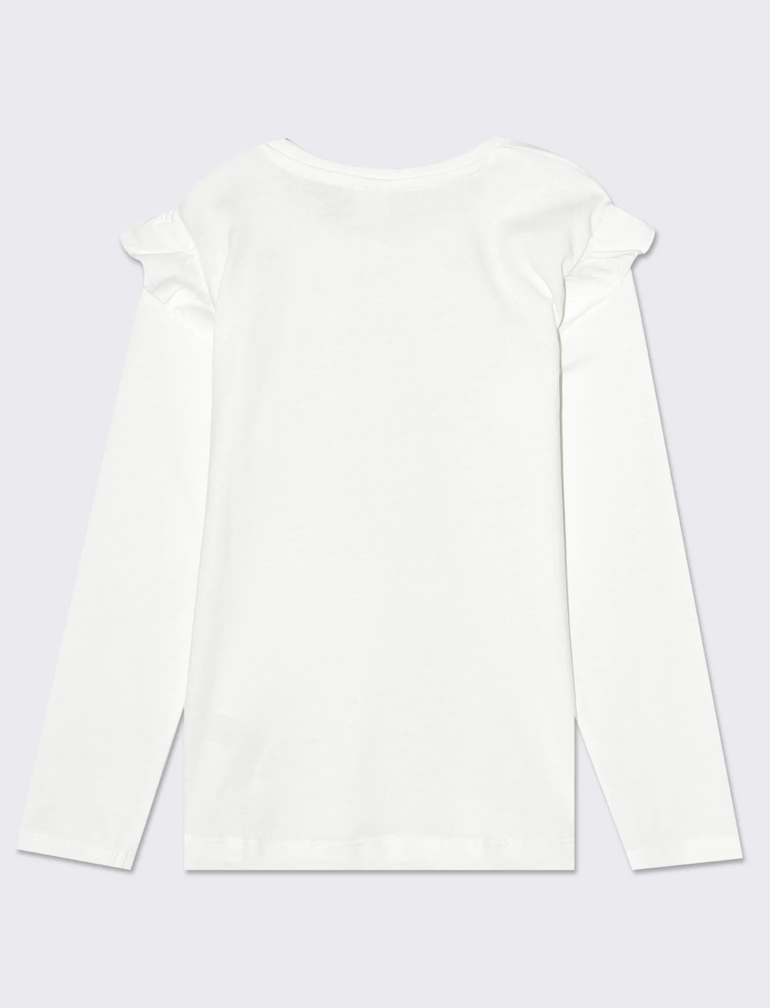 Piazza Italia Bambina | T-Shirt E Top<T-shirt manica lunga in cotone con rouches e stampa con dettagli effetto metallizzato - sporco