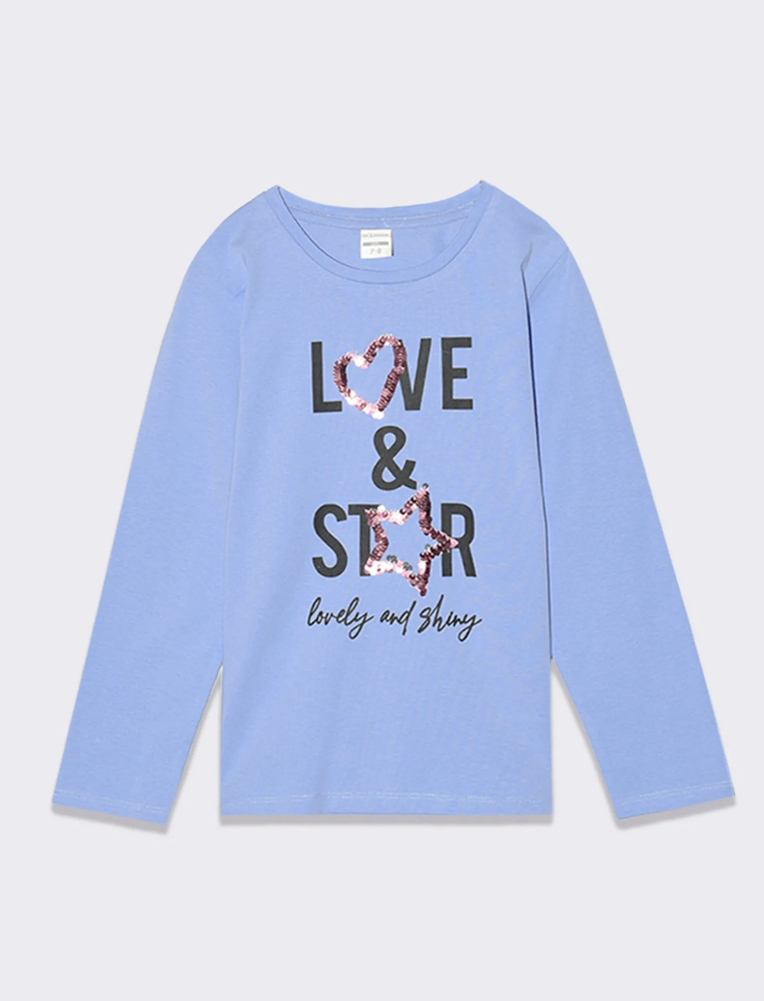 Piazza Italia Bambina | T-Shirt E Top<T-shirt manica lunga in cotone con stampa e dettaglio paillettes -