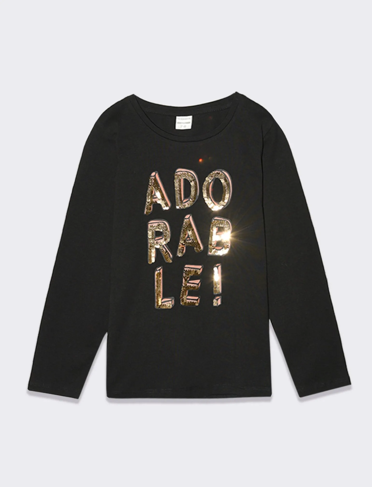 Piazza Italia Bambina | T-Shirt E Top<T-shirt manica lunga in cotone con stampa e dettaglio paillettes -