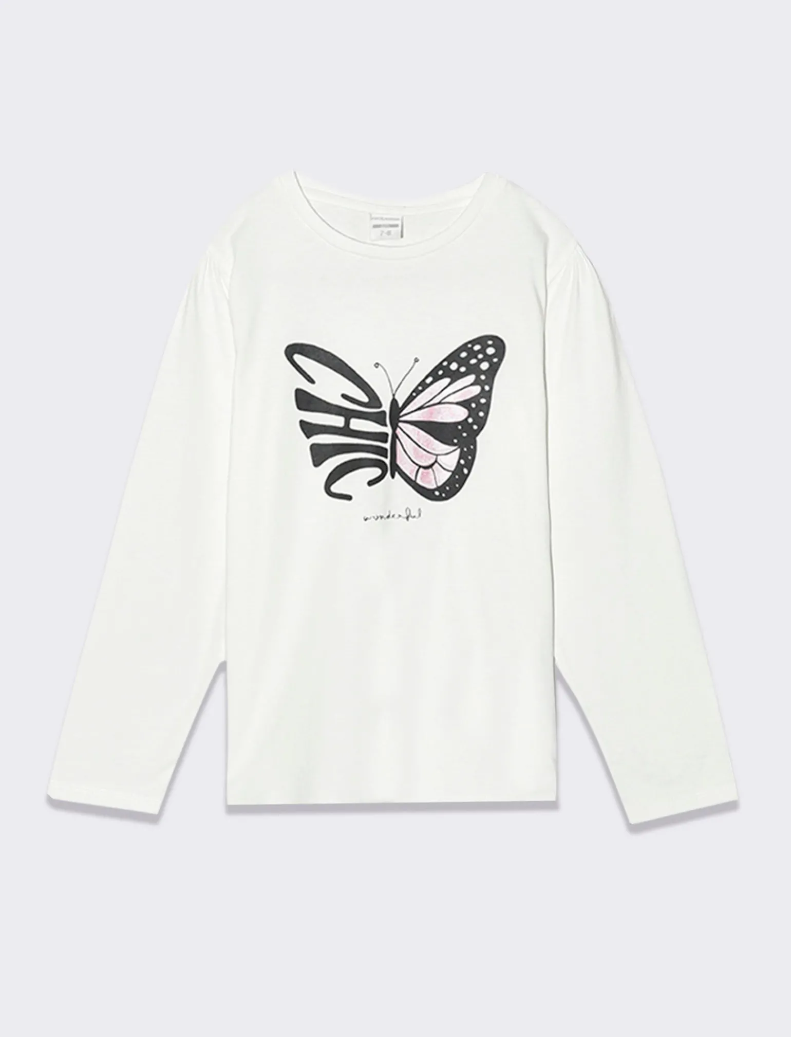 Piazza Italia Bambina | T-Shirt E Top<T-shirt manica lunga in cotone con stampa lucida e arriccio sulla manica - sporco