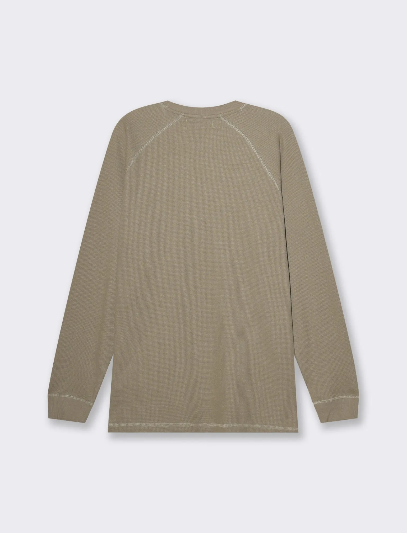 Uomo Piazza Italia Uomo | Polo E T-Shirt<T-shirt maniche lunghe struttura waffel in puro cotone - kaki