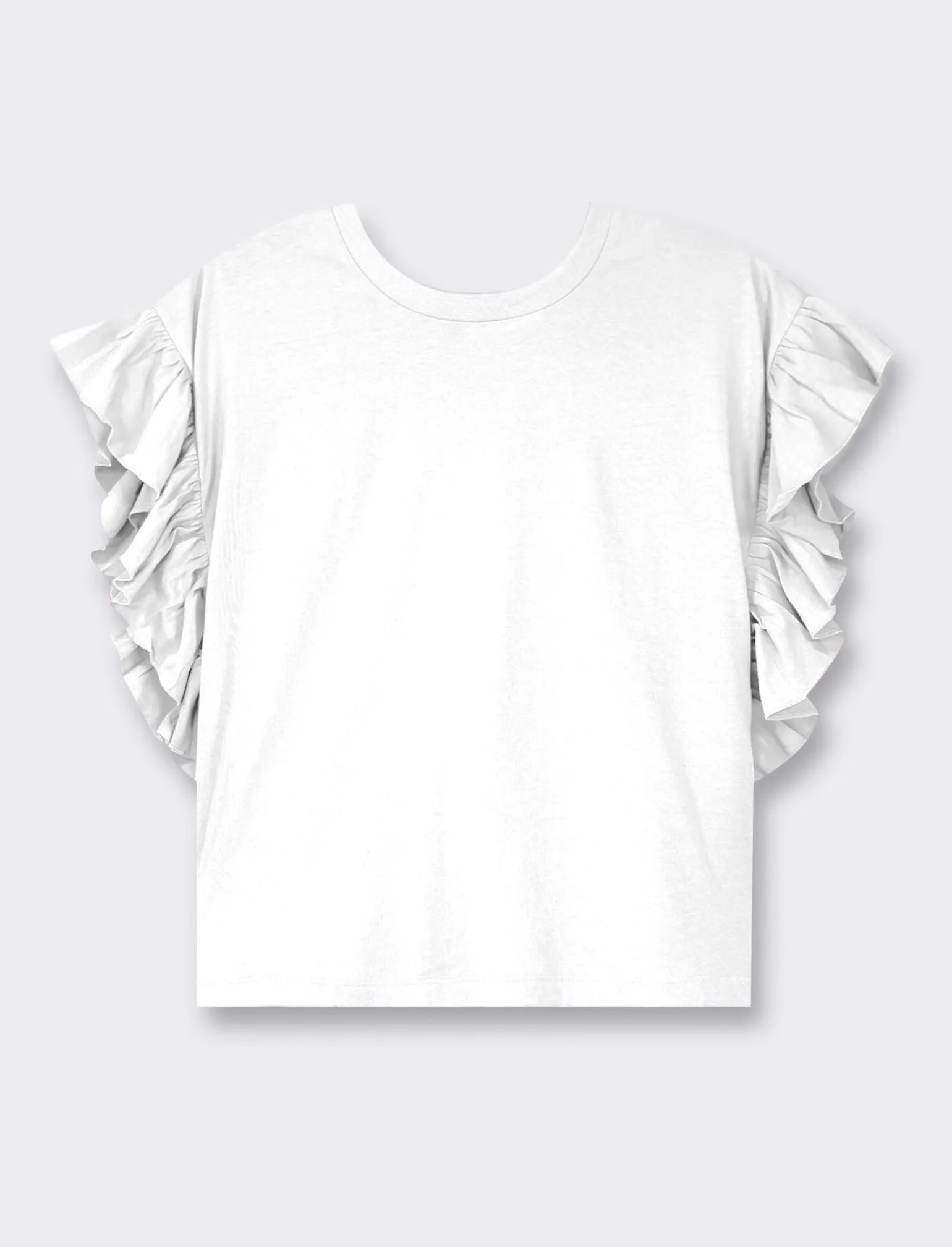 Donna Piazza Italia Donna | T-Shirt E Top<T-shirt mezza manica girocollo con applicazione rouches sulla manica - latte