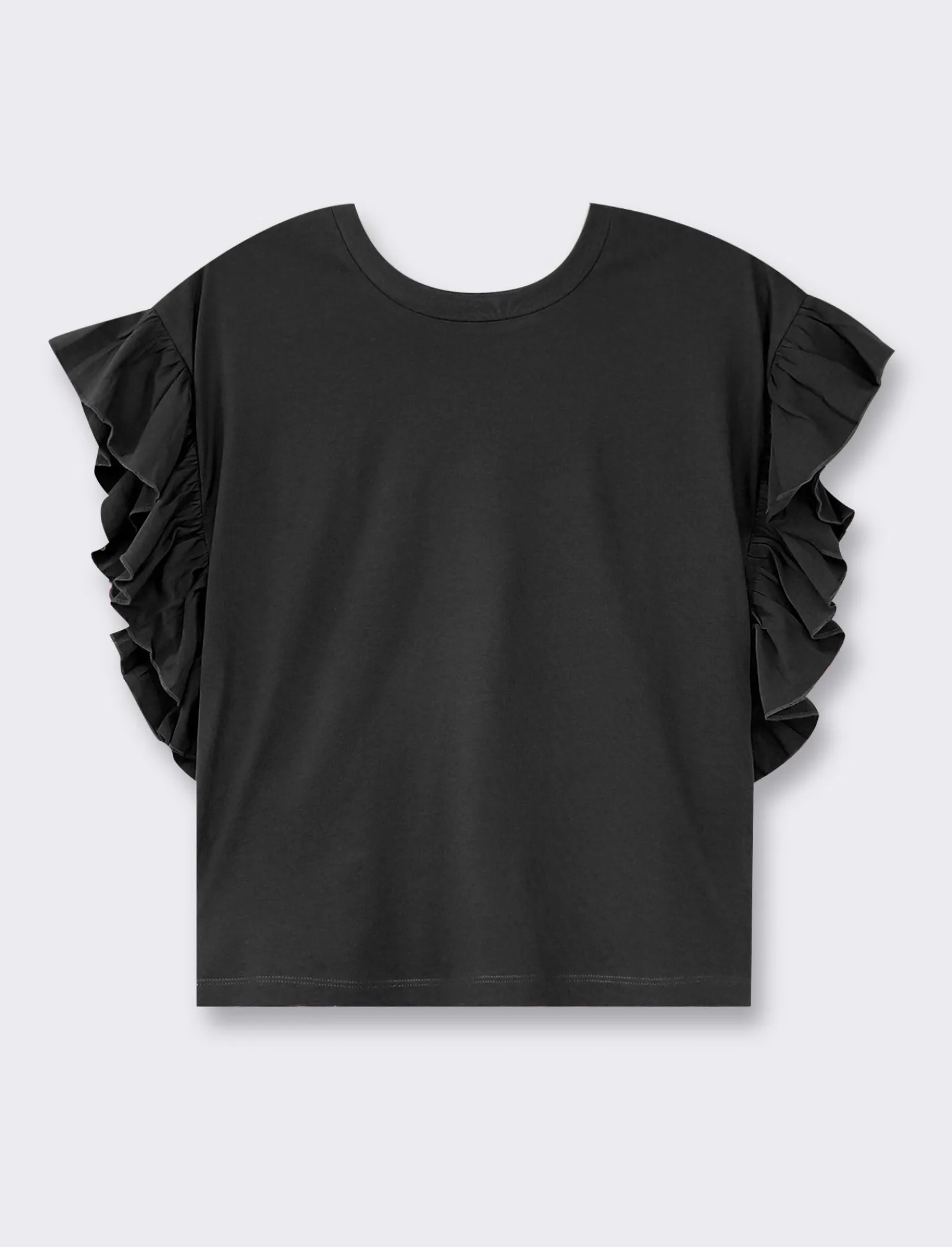Donna Piazza Italia Donna | T-Shirt E Top<T-shirt mezza manica girocollo con applicazione rouches sulla manica -