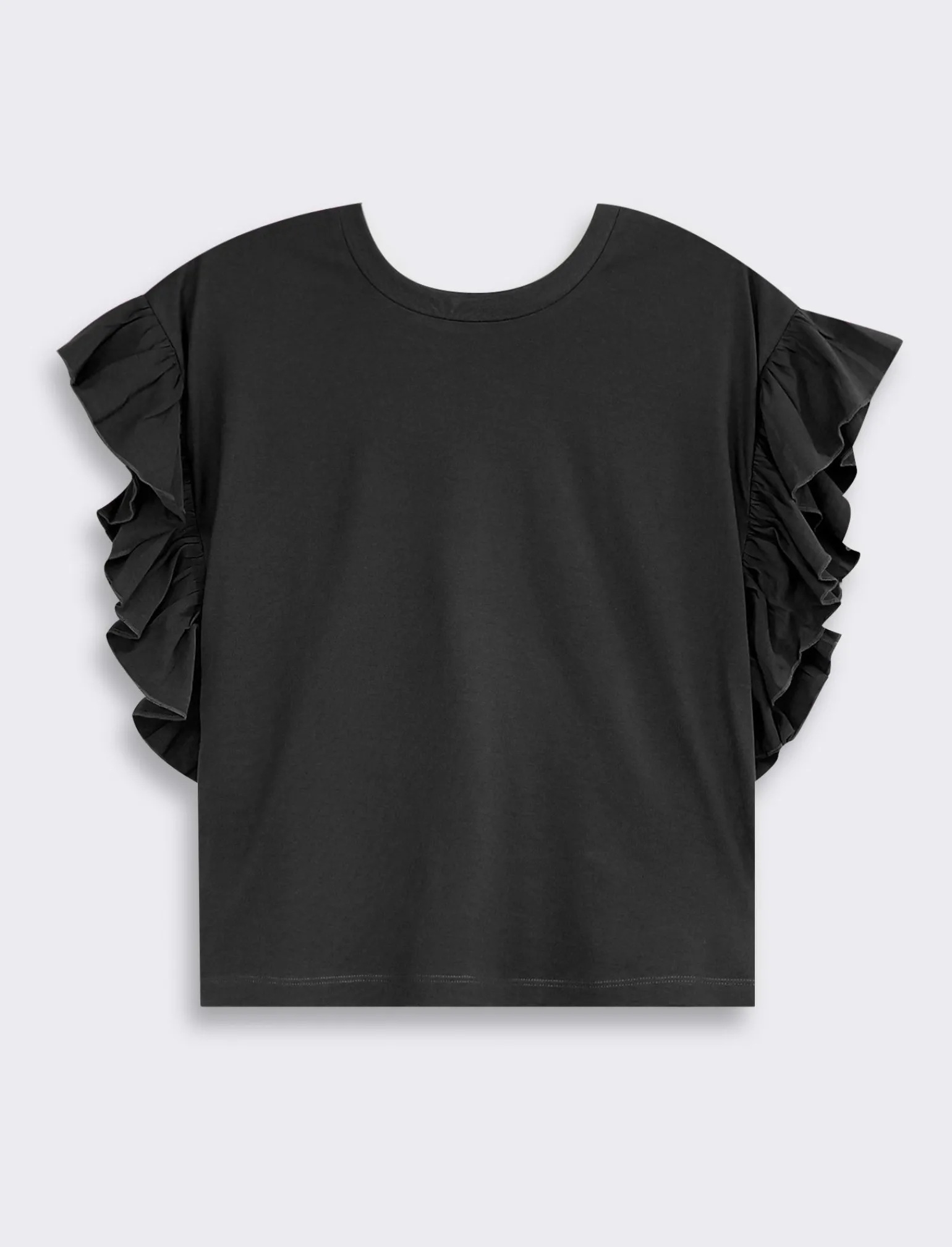 Donna Piazza Italia Donna | T-Shirt E Top<T-shirt mezza manica girocollo con applicazione rouches sulla manica -