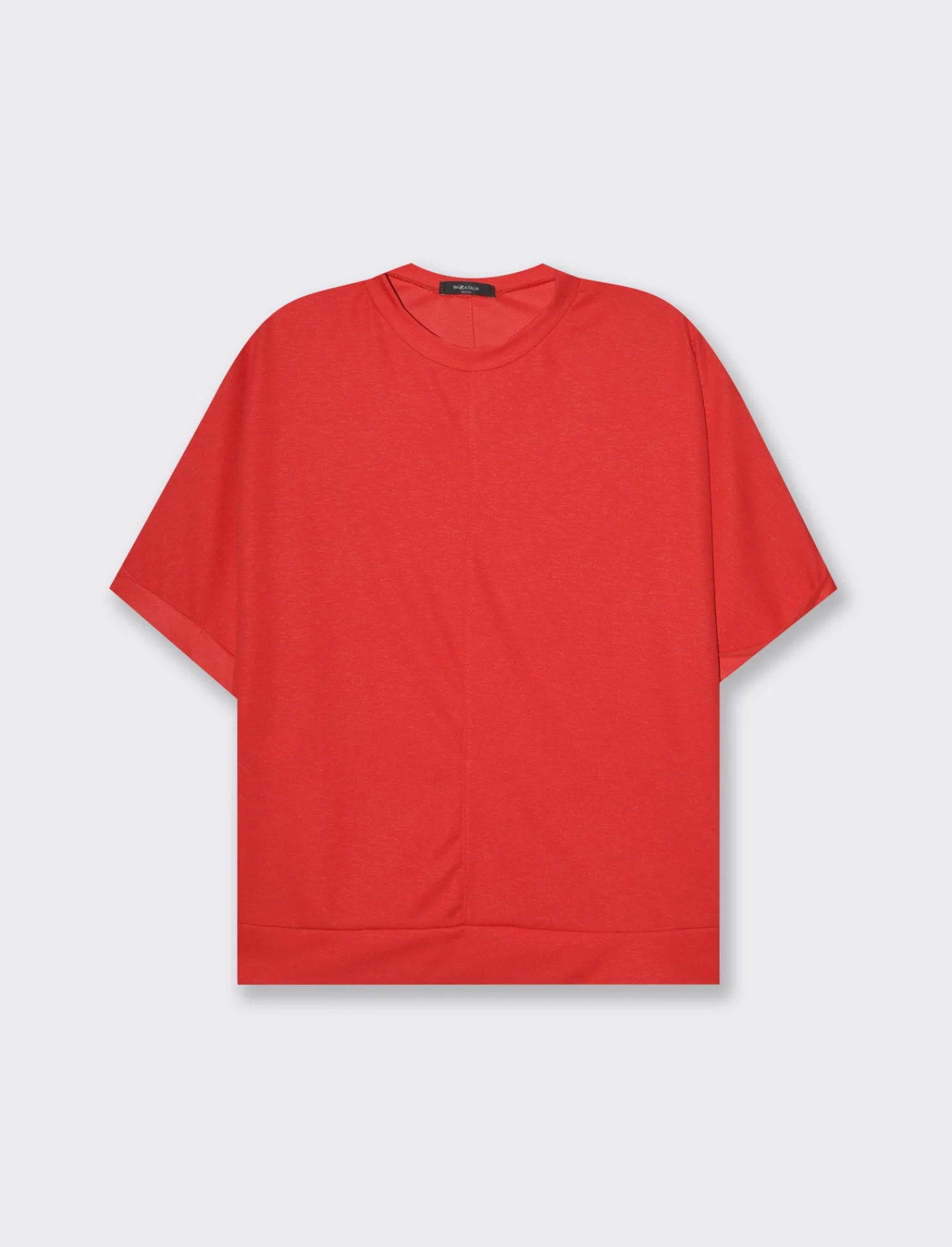 Donna Piazza Italia Maglieria<T-shirt mezza manica girocollo con cintura in rilievo - Bordeaux