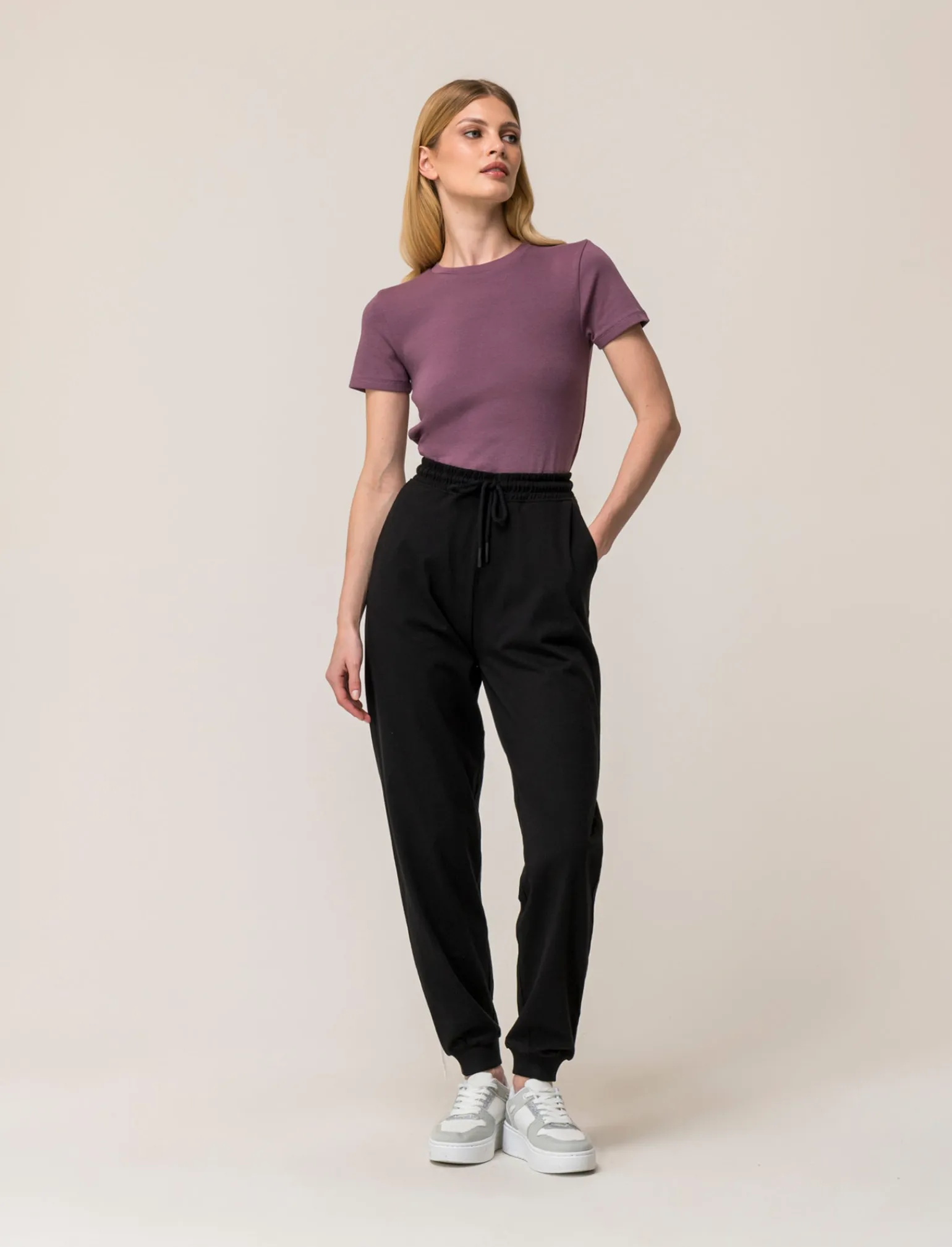 Donna Piazza Italia Donna | T-Shirt E Top<T-shirt mezza manica girocollo con lavorazione a coste - malva