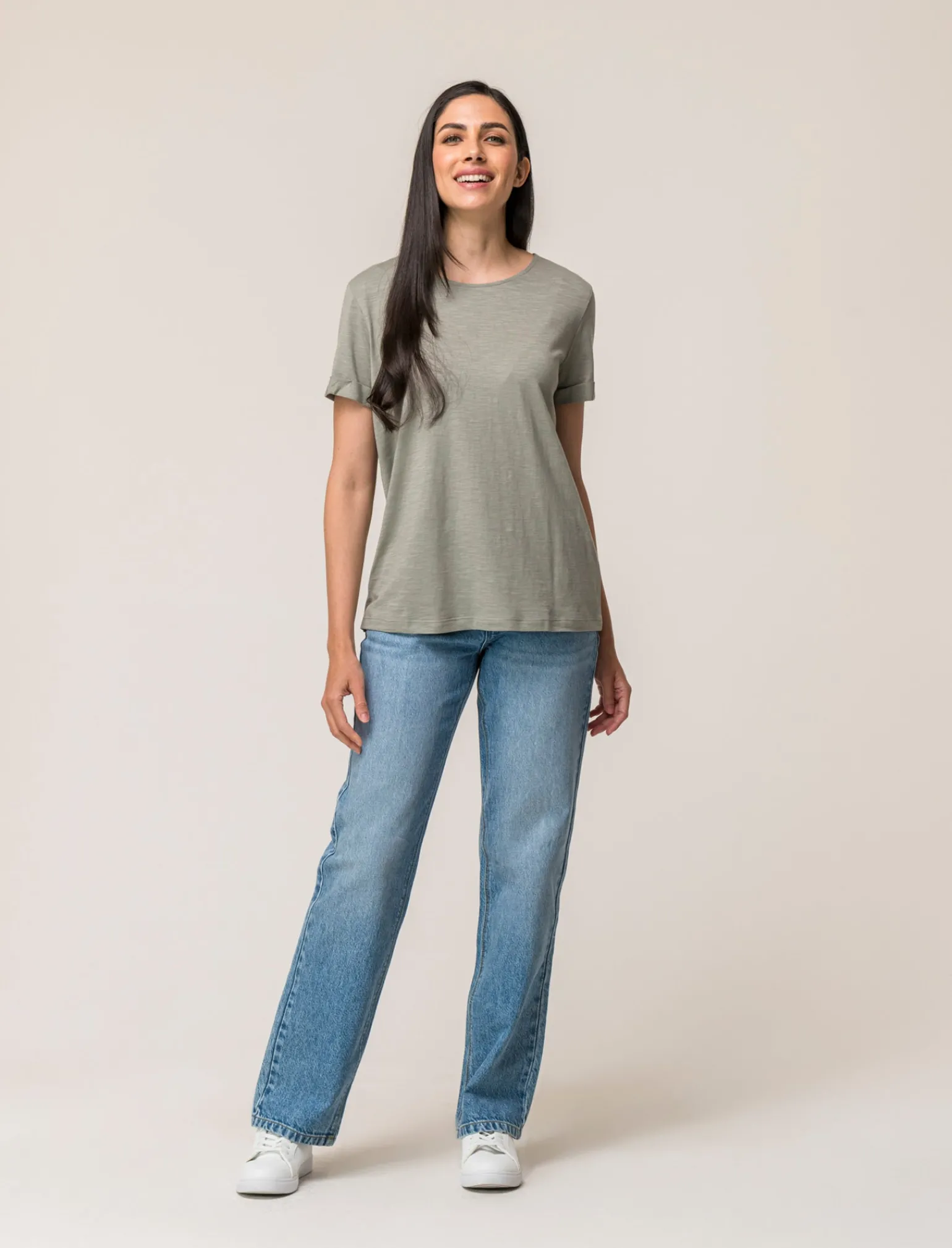 Donna Piazza Italia Donna | T-Shirt E Top<T-shirt mezza manica in cotone modal effetto slub, vestibilità regular - Verdino