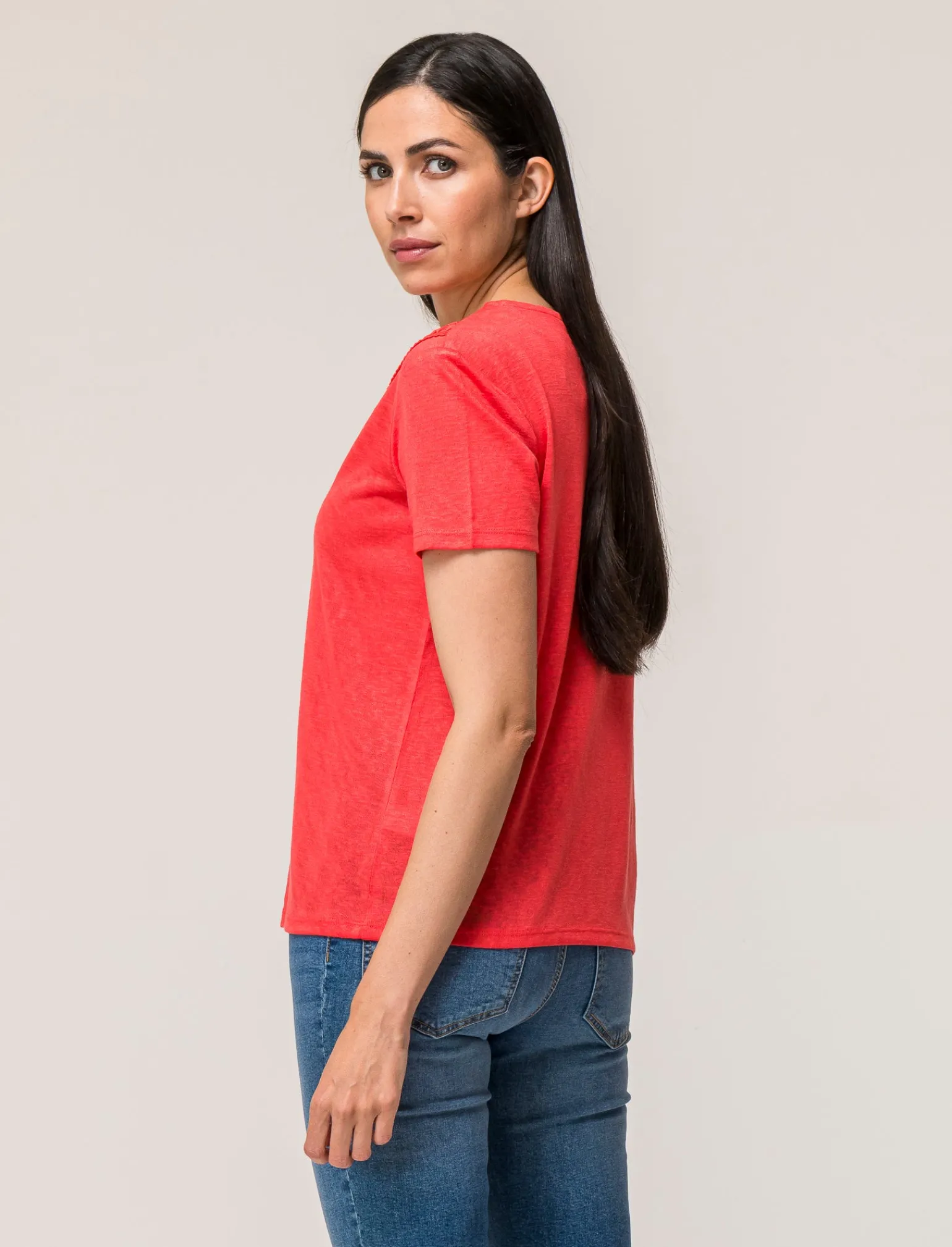 Donna Piazza Italia T-Shirt E Top<T-shirt mezza manica vestibilità regular con applicazione macramè su scollo - latte