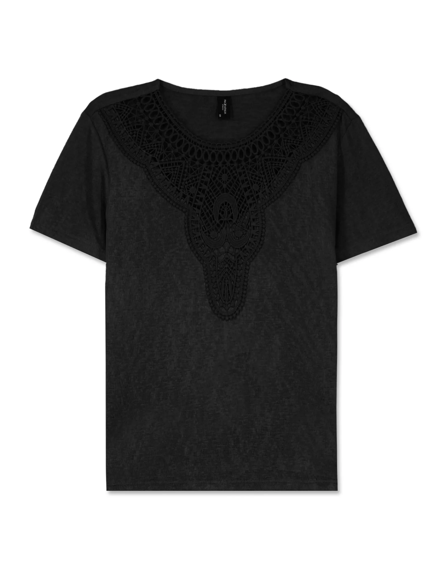 Donna Piazza Italia T-Shirt E Top<T-shirt mezza manica vestibilità regular con applicazione macramè su scollo -