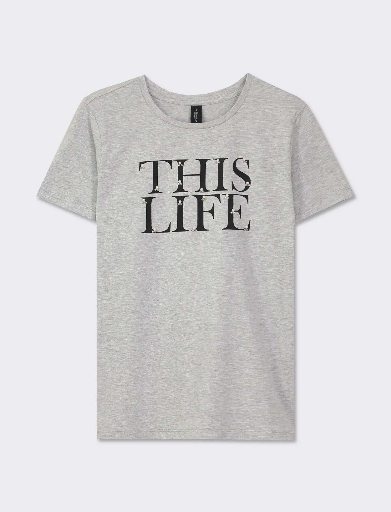 Donna Piazza Italia Donna | T-Shirt E Top<T-shirt mezza manica vestibilità regular in tessuto fisso con stampa ed applicazioni gioiello - var 3