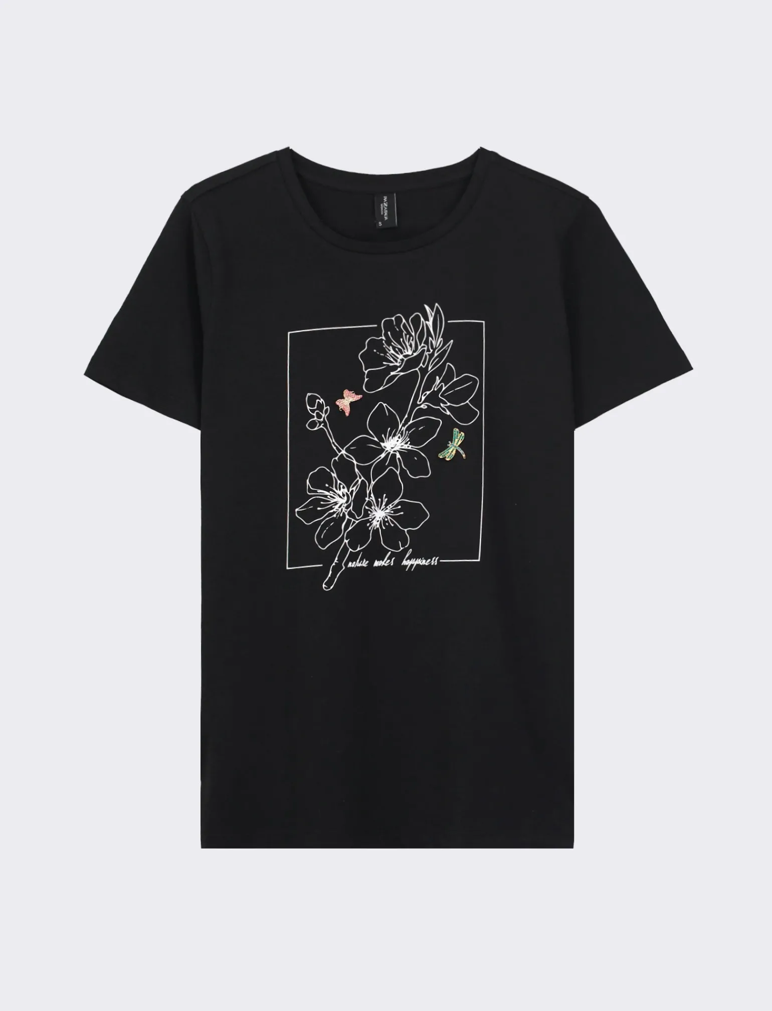 Donna Piazza Italia Donna | T-Shirt E Top<T-shirt mezza manica vestibilità regular in tessuto fisso con stampa ed applicazioni gioiello - var 2