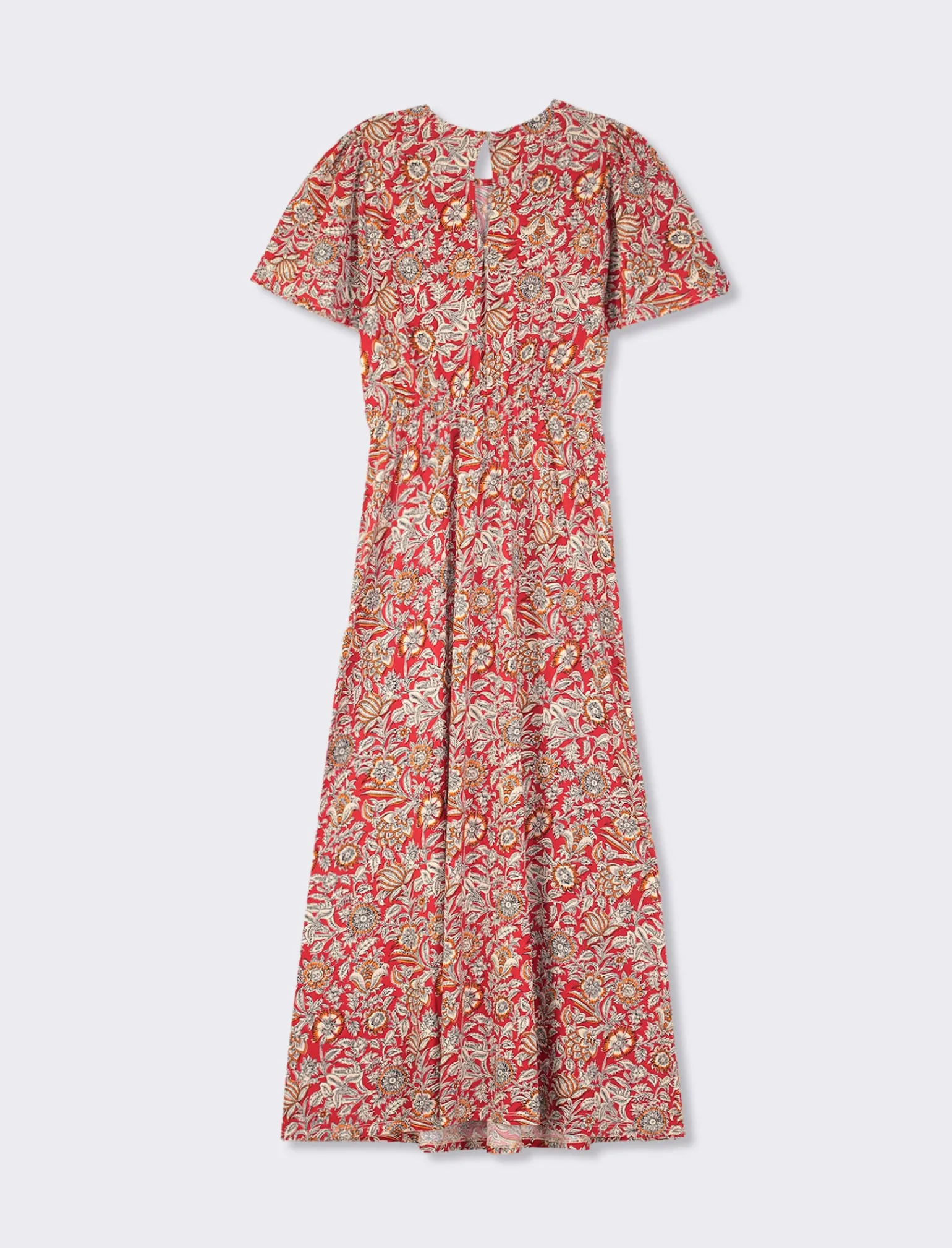Donna Piazza Italia Donna<Vestito lungo in tessuto crepe stampato con scollo tondo - var 1