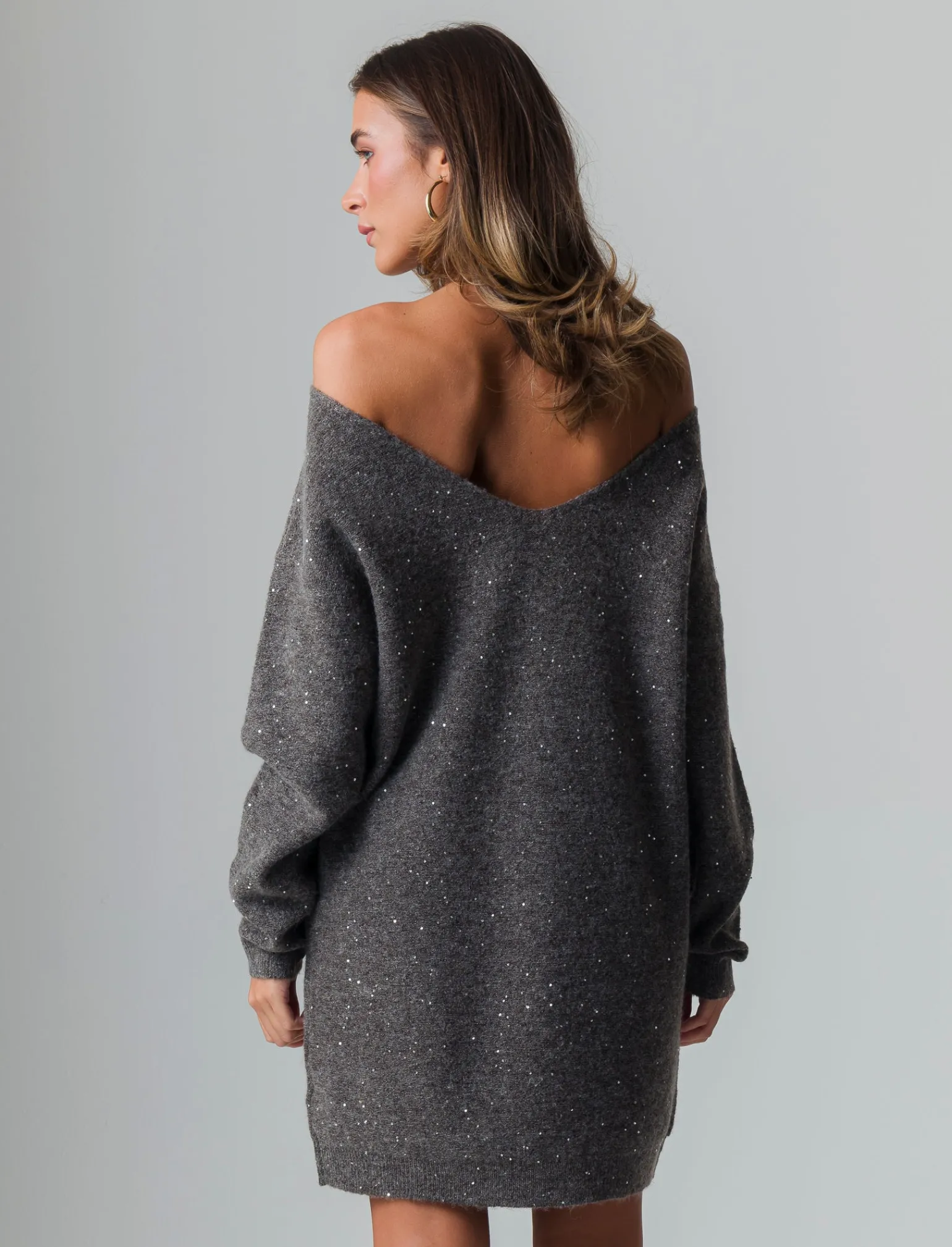 Donna Piazza Italia Donna | Abiti E Tute<Vestito maxipullover con filato di pailletes scollatura a V profonda sulla schiena - melange